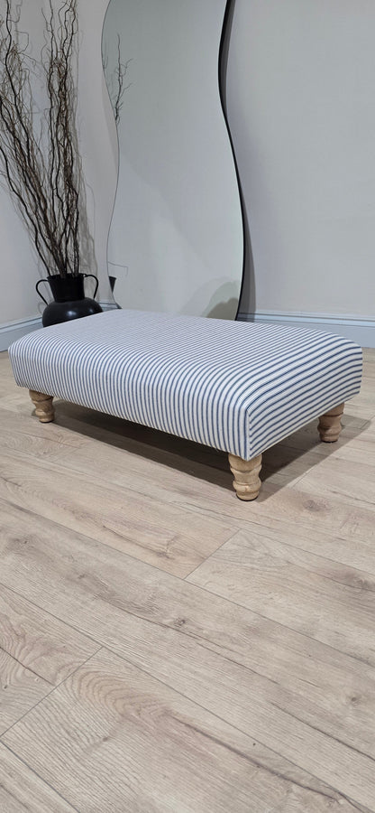 Blue Stripe footstool non storage - ISTOOLS