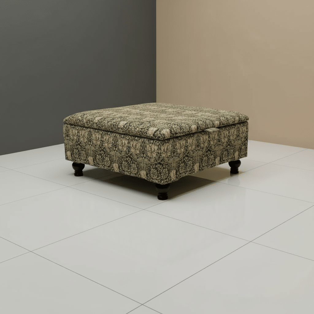 Boho Chic Large Storage Footstool – Multi - Toned Designer Ottoman & Coffee Table for Eclectic Homes - ISTOOLS