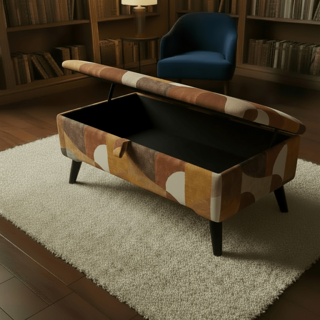 Boho Chic Long Ottoman – Multi - Toned Storage Bench & Blanket Box - ISTOOLS