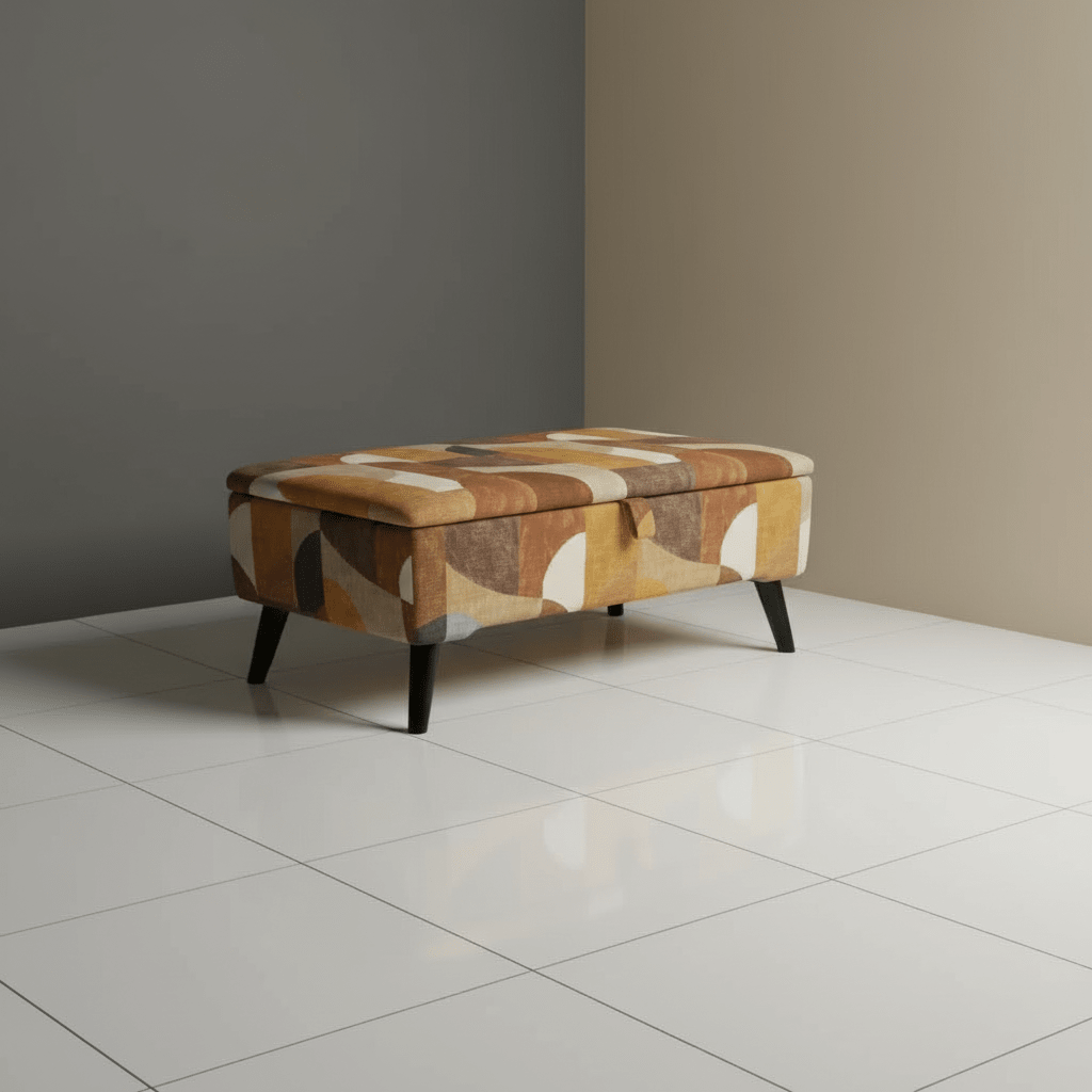 Boho Chic Long Ottoman – Multi - Toned Storage Bench & Blanket Box - ISTOOLS