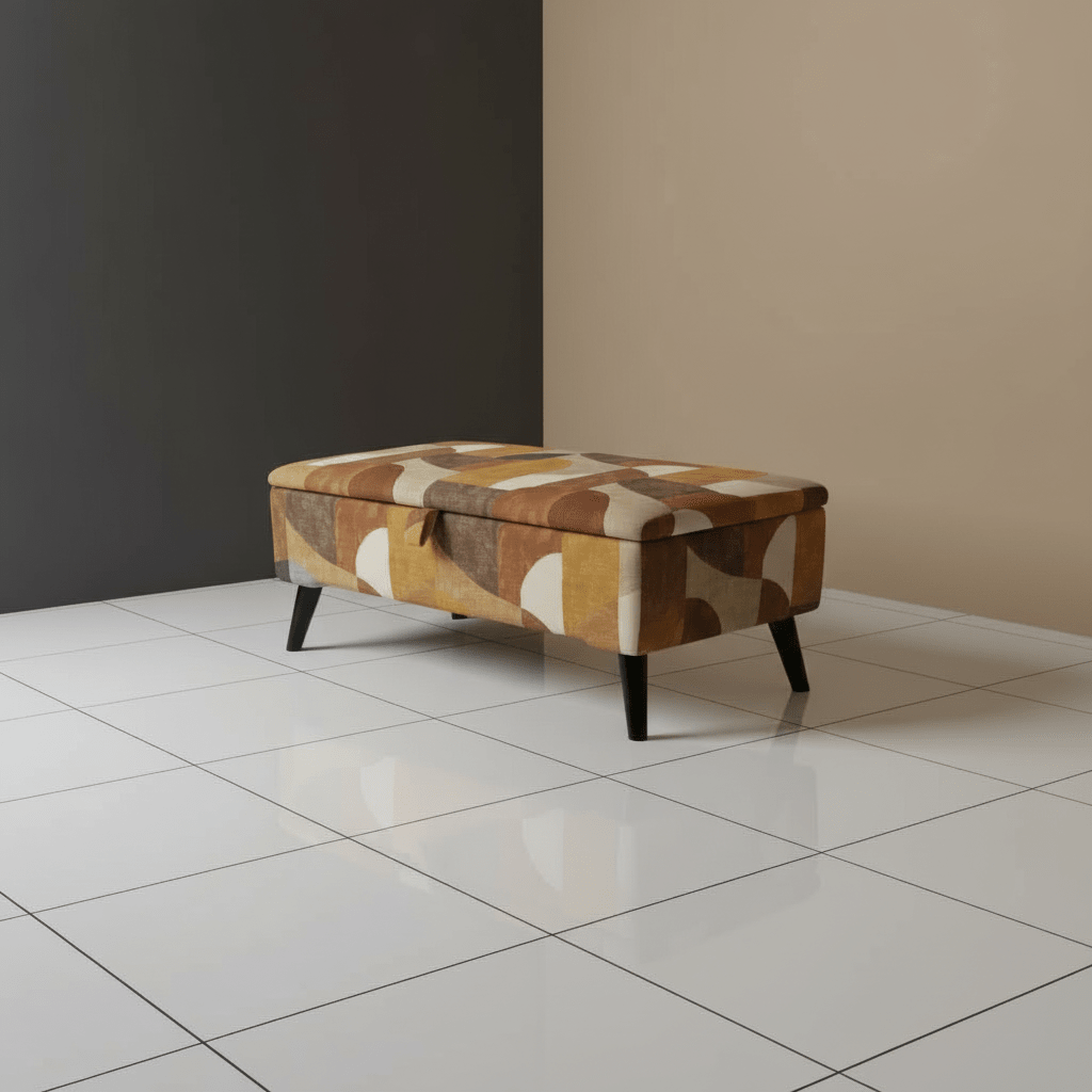 Boho Chic Long Ottoman – Multi - Toned Storage Bench & Blanket Box - ISTOOLS