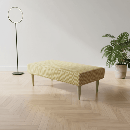 Boho Chic Rectangular Footstool – Vibrant Designer Pattern Upholstered Bench | istols UK - ISTOOLS