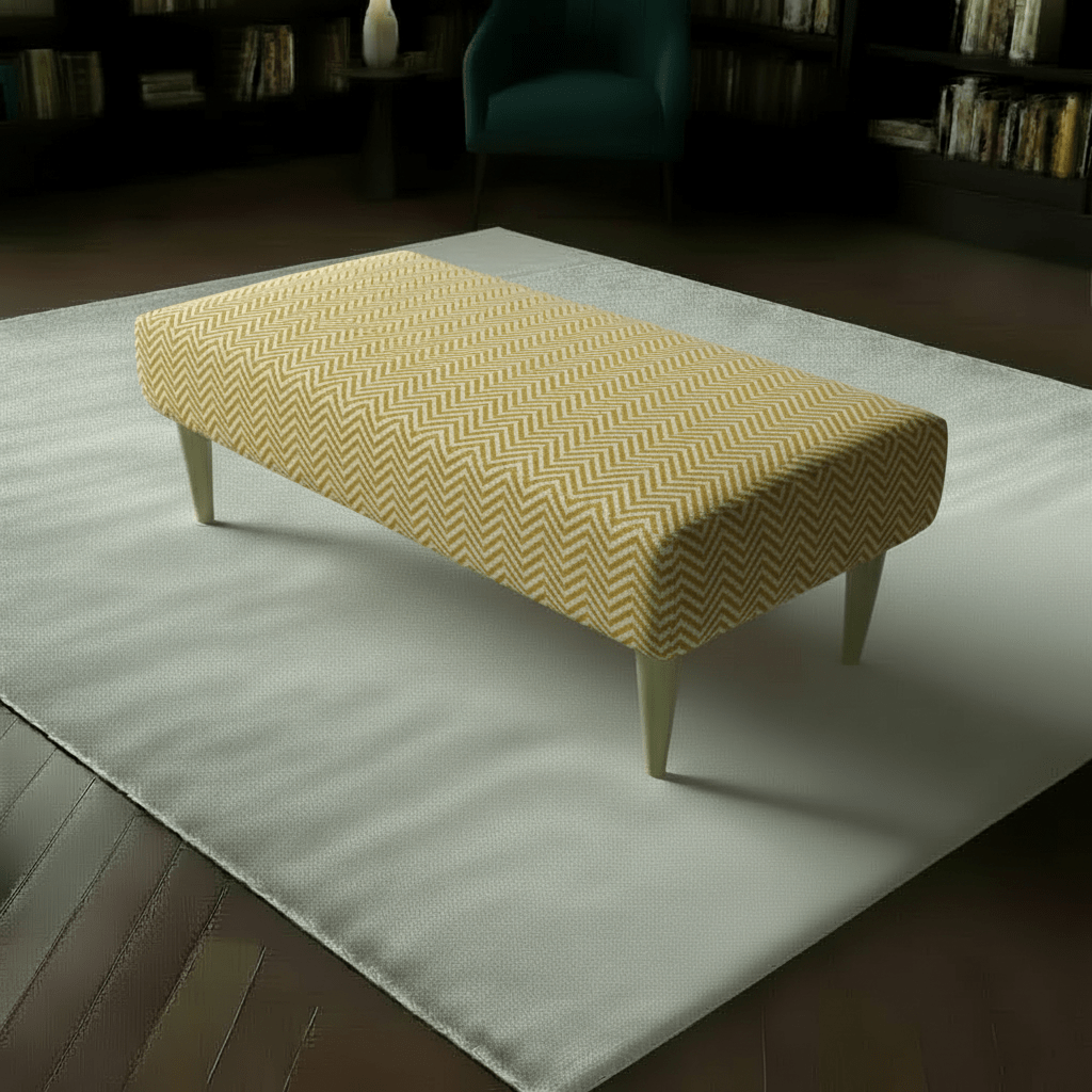 Boho Chic Rectangular Footstool – Vibrant Designer Pattern Upholstered Bench | istols UK - ISTOOLS