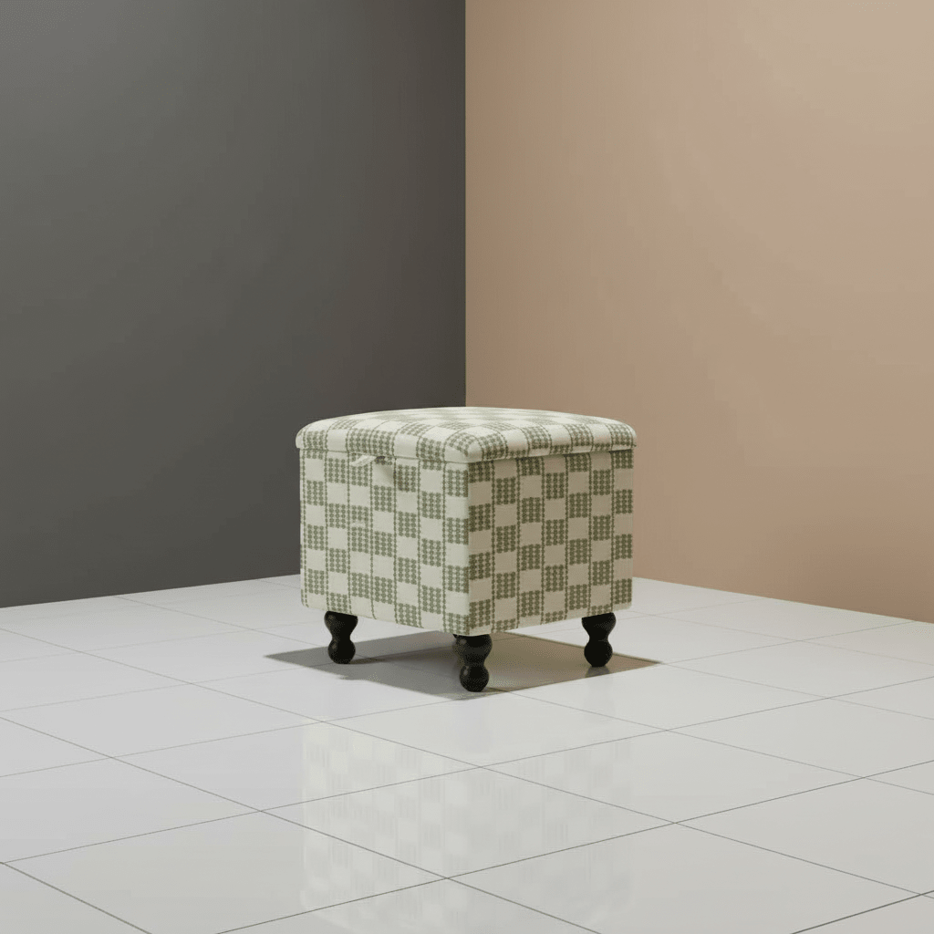 Boho Chic Square Footstool – Handcrafted UK Storage Ottoman with Designer Pattern - ISTOOLS