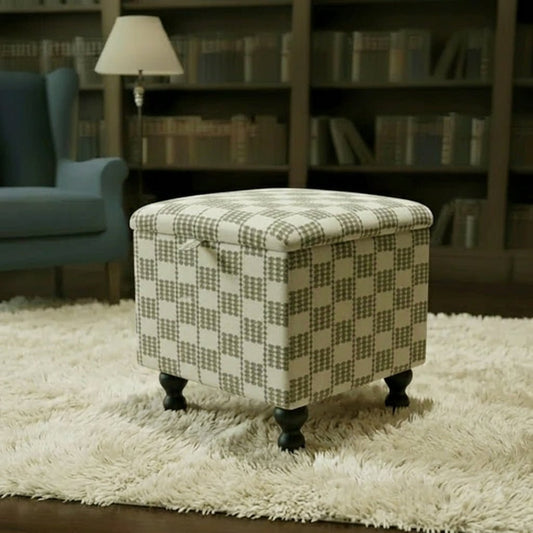 Boho Chic Square Footstool – Handcrafted UK Storage Ottoman with Designer Pattern - ISTOOLS
