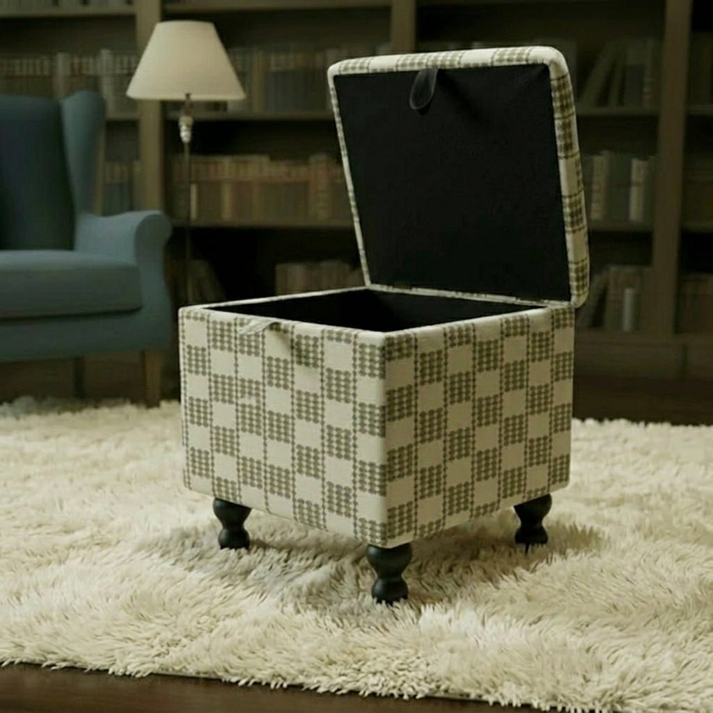Boho Chic Square Footstool – Handcrafted UK Storage Ottoman with Designer Pattern - ISTOOLS