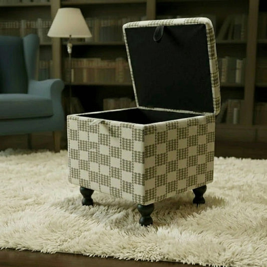 Boho Chic Square Footstool – Handcrafted UK Storage Ottoman with Designer Pattern - ISTOOLS