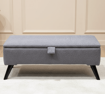 Modern living room storage bench ottoman with plush seating - ISTOOLS