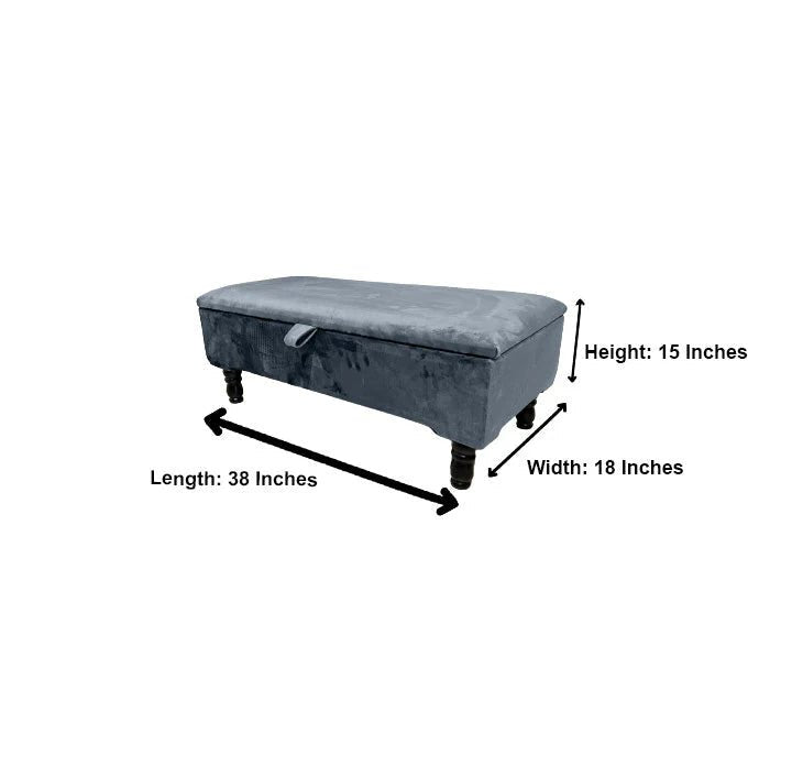 Boucle Dark Grey Plain Coffee Table Ottoman Storage Bench, Dark Grey Coffee Table Pouffe - ISTOOLS