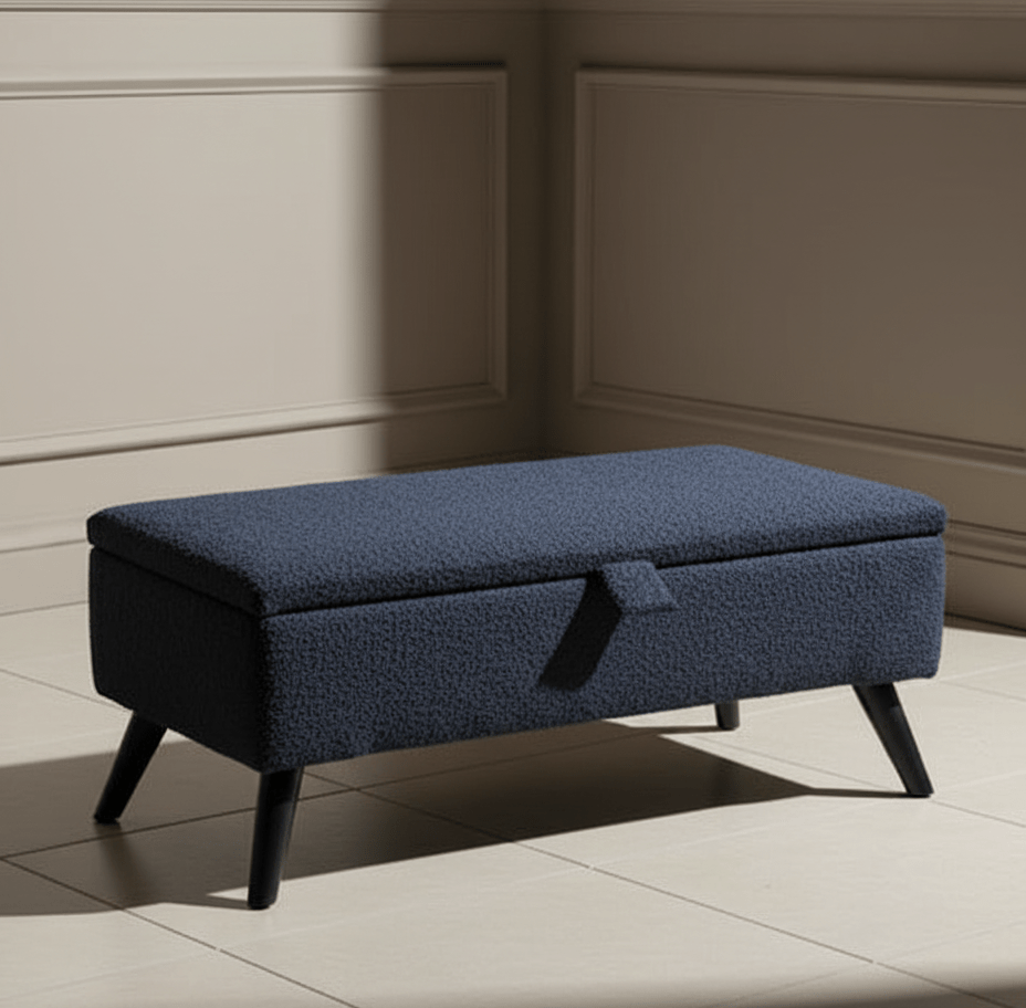 Decorative bouclé fabric storage seat for bedroom and hallway - ISTOOLS