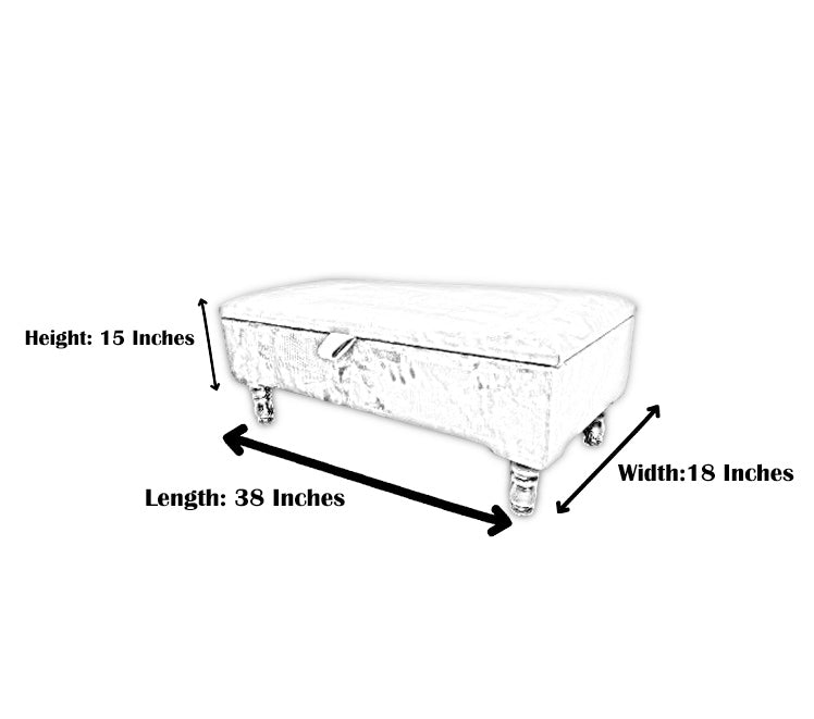 Boucle fabric Plain Ottoman Storage Bench | Ottoman Bench - ISTOOLS