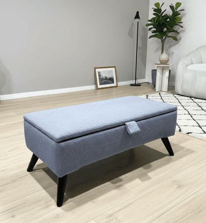 Boucle Teddy Storage Ottoman Coffee Table Bench – UK Handmade - ISTOOLS