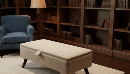 Boucle Teddy Storage Ottoman Coffee Table Bench – UK Handmade - ISTOOLS