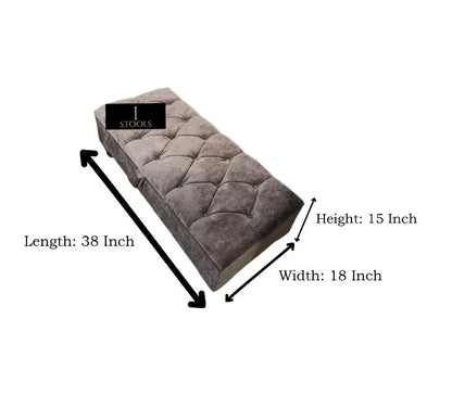 Brown Fabric Coffee Table Ottoman Storage | Large Chesterfield Footstool Bench - ISTOOLS