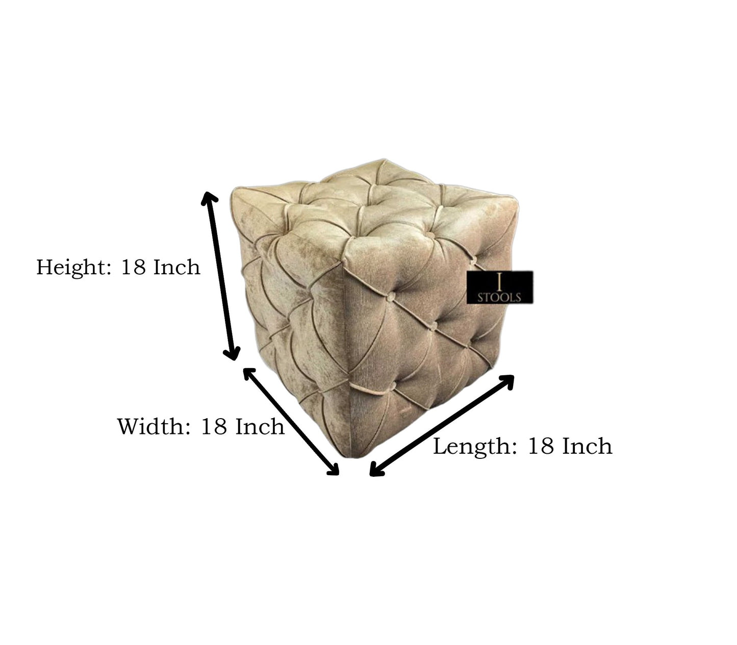 Brown square cube deep buttoned coffee table - ISTOOLS