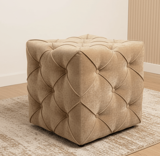 Stylish brown storage ottoman coffee table with cushioned top - ISTOOLS