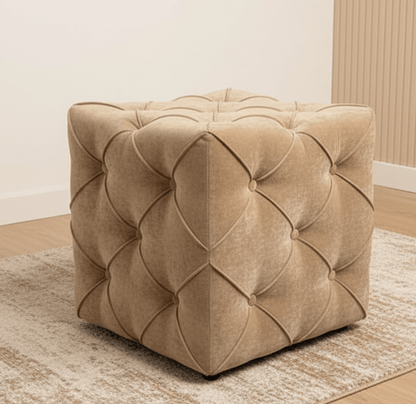 Stylish brown storage ottoman coffee table with cushioned top - ISTOOLS