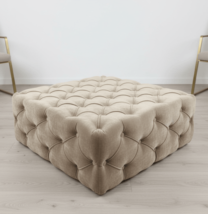 Brown Square Ottoman Coffee Table UK | Large Brown Chesterfield Coffee Table - ISTOOLS