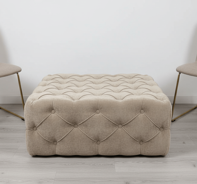 Brown Square Ottoman Coffee Table UK | Large Brown Chesterfield Coffee Table - ISTOOLS