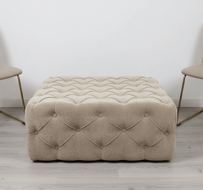 Brown Square Ottoman Coffee Table UK | Large Brown Chesterfield Coffee Table - ISTOOLS