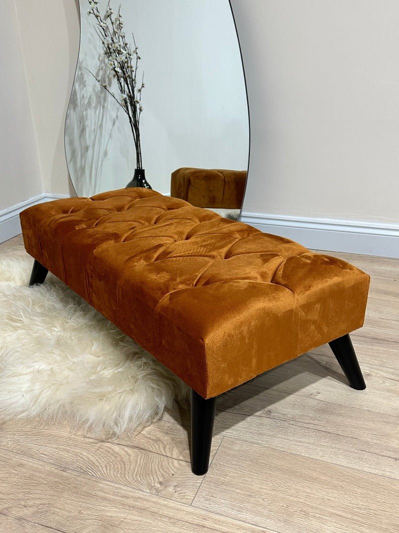 BURNT ORANGE | POUFFE | FOOTSTOOL | NON STORAGE - ISTOOLS