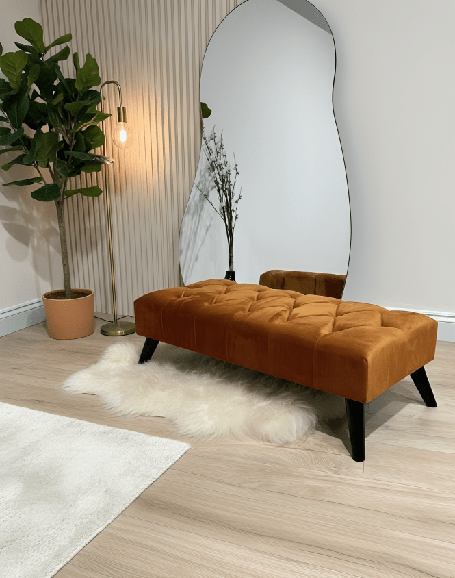 BURNT ORANGE | POUFFE | FOOTSTOOL | NON STORAGE - ISTOOLS