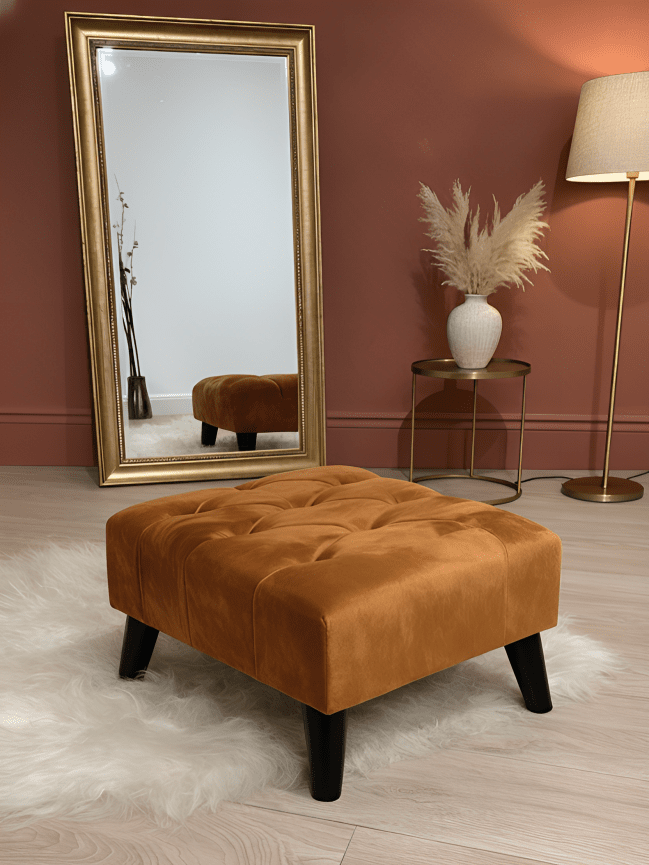 BURNT ORANGE | POUFFE | FOOTSTOOL | NON STORAGE - ISTOOLS