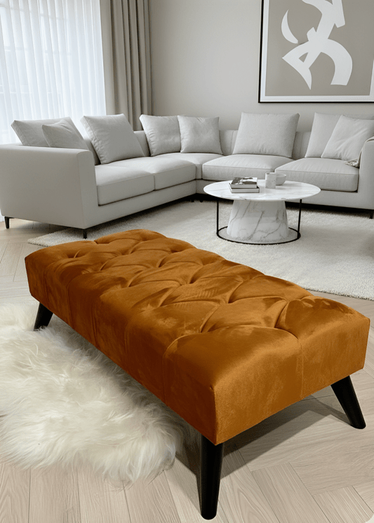 BURNT ORANGE | POUFFE | FOOTSTOOL | NON STORAGE - ISTOOLS