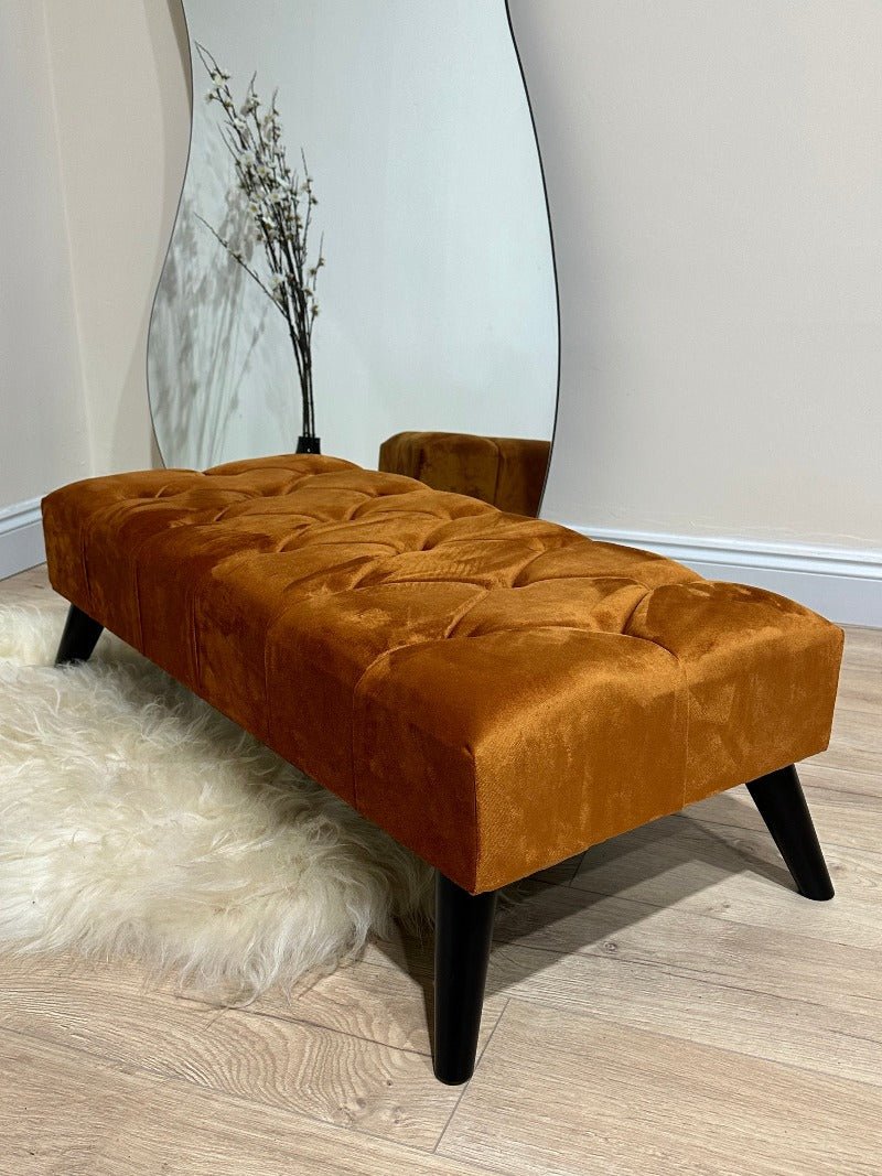 BURNT ORANGE | POUFFE | FOOTSTOOL | NON STORAGE - ISTOOLS