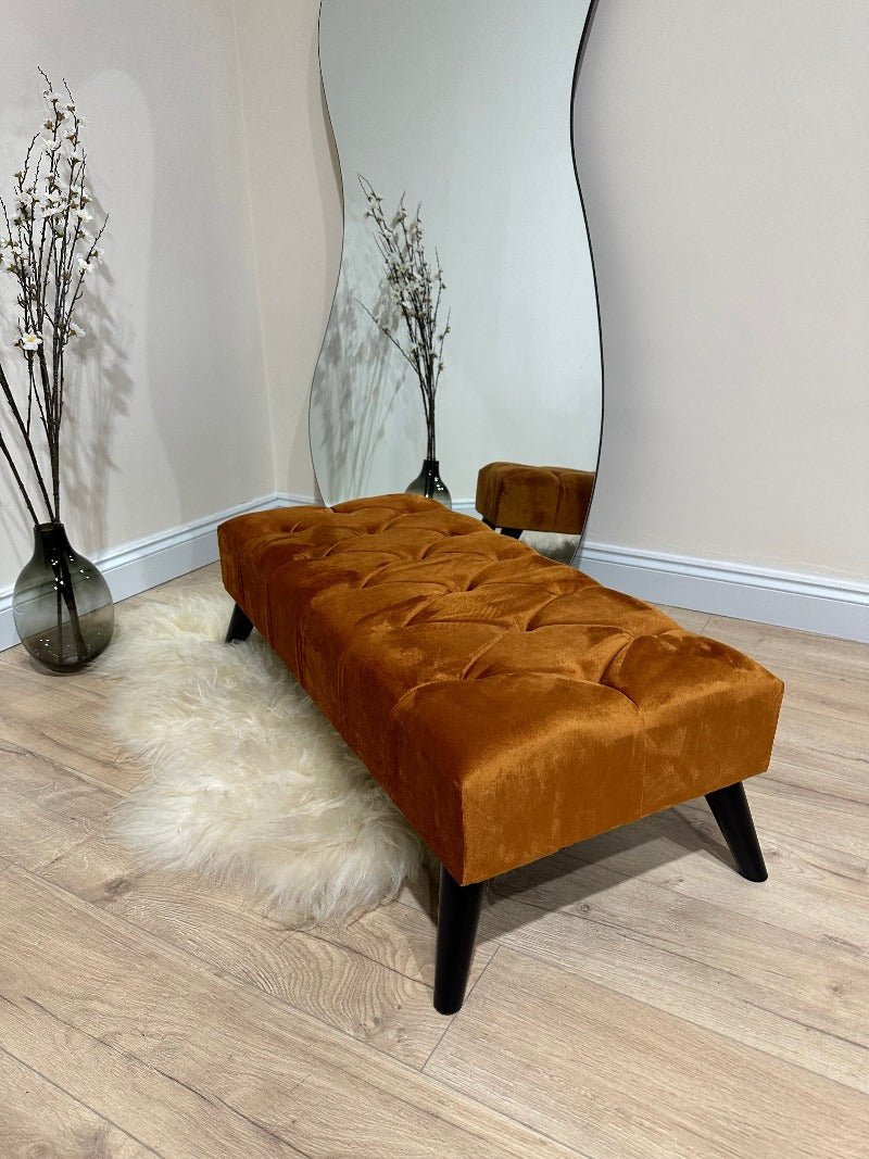 BURNT ORANGE | POUFFE | FOOTSTOOL | NON STORAGE - ISTOOLS
