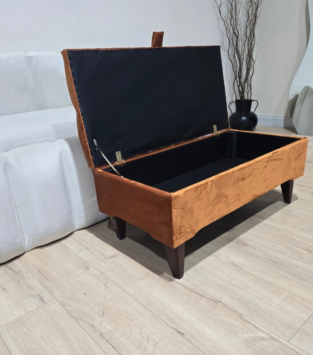 BURNT ORANGE | POUFFE | FOOTSTOOL | STORAGE OTTOMAN - ISTOOLS