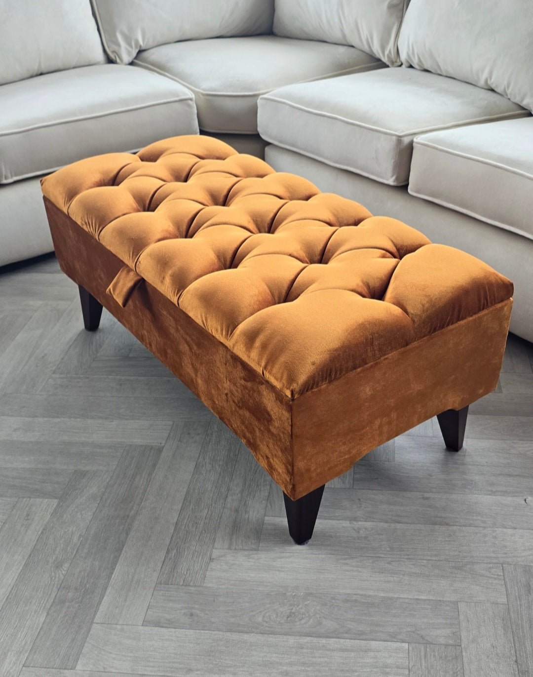 BURNT ORANGE | POUFFE | FOOTSTOOL | STORAGE OTTOMAN - ISTOOLS