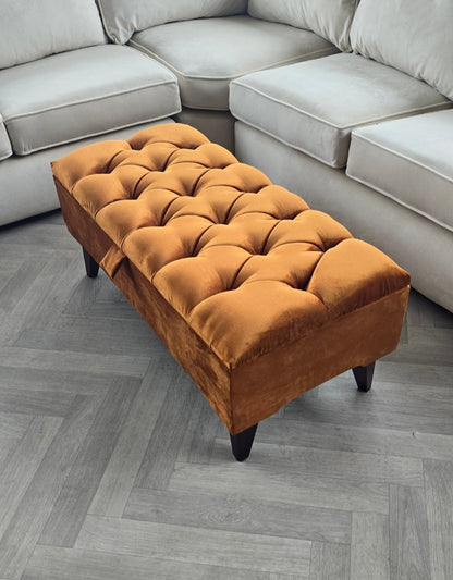 BURNT ORANGE | POUFFE | FOOTSTOOL | STORAGE OTTOMAN - ISTOOLS