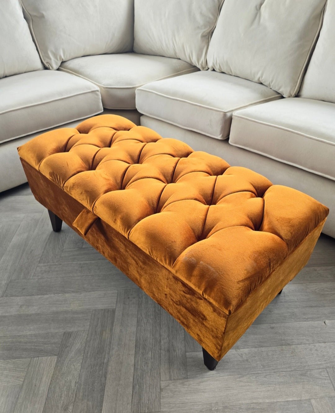 BURNT ORANGE | POUFFE | FOOTSTOOL | STORAGE OTTOMAN - ISTOOLS