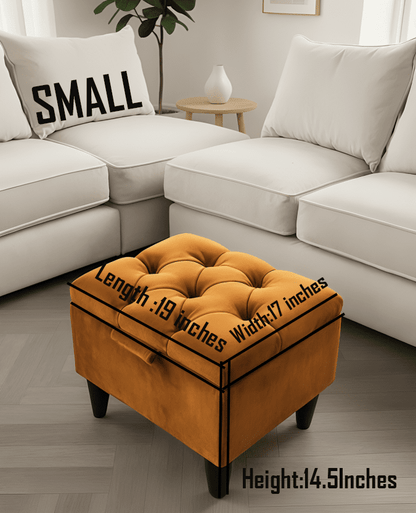 BURNT ORANGE | POUFFE | FOOTSTOOL | STORAGE OTTOMAN - ISTOOLS