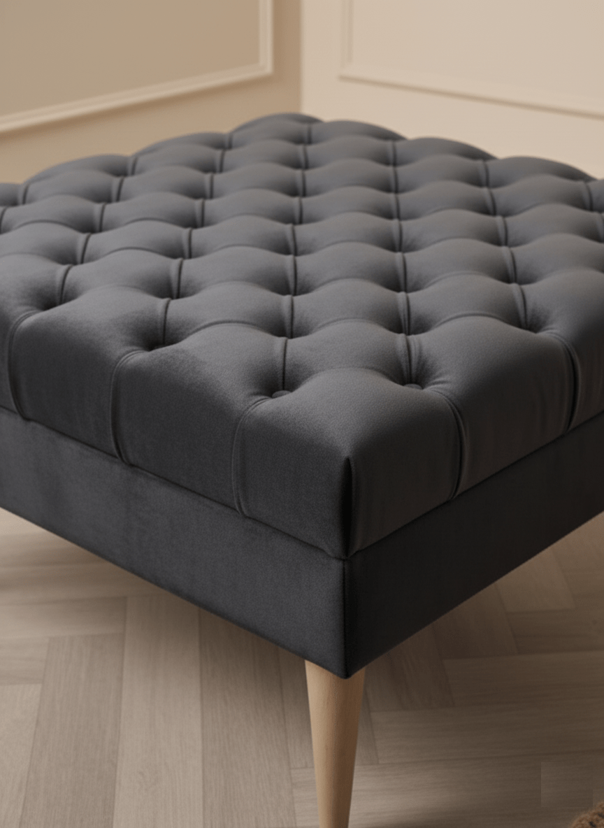 Buttoned non storage Coffee Table Bench, Chesterfield Footstool seat - ISTOOLS