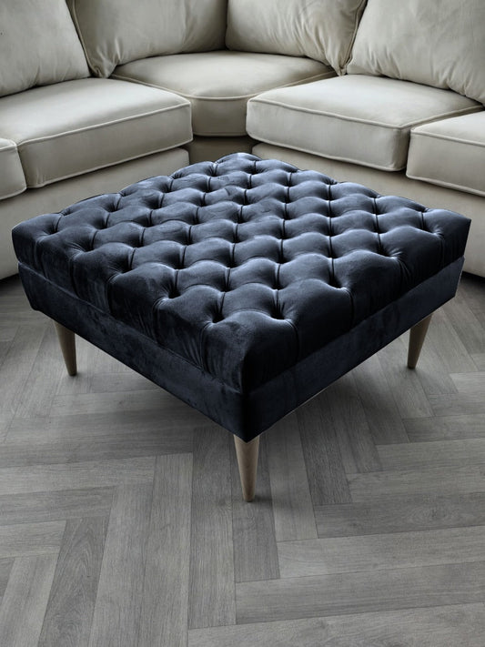 Buttoned non storage Coffee Table Bench, Chesterfield Footstool seat - ISTOOLS