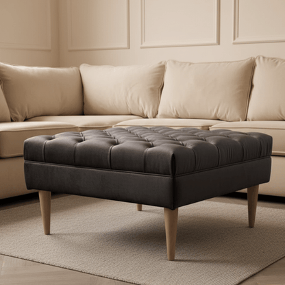 Buttoned non storage Coffee Table Bench, Chesterfield Footstool seat - ISTOOLS