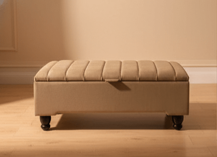 Stylish Champagne Beige Coffee Table Ottoman – Compact and Functional - ISTOOLS