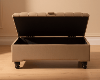 Comfortable Beige Ottoman Bench – Perfect for Small Spaces and Apartments - ISTOOLS