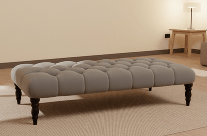 Elegant Champagne Velvet Footstool for Living Room UK- ISTOOLS