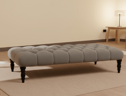 Champagne Coffee table upholstered chesterfield footstool - ISTOOLS