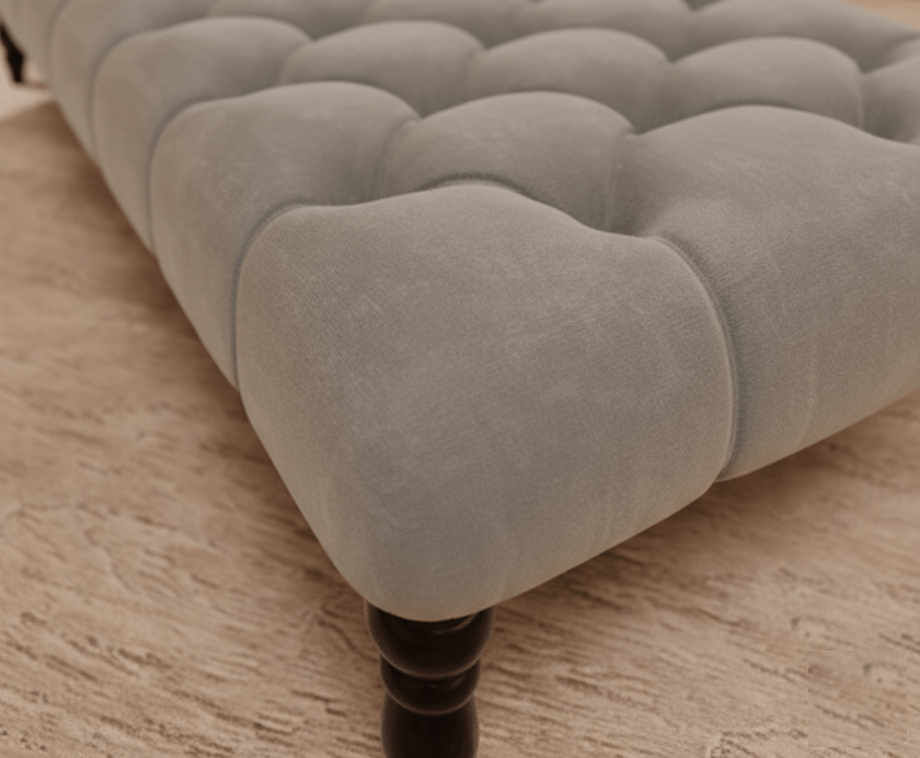 Champagne Coffee table upholstered chesterfield footstool - ISTOOLS