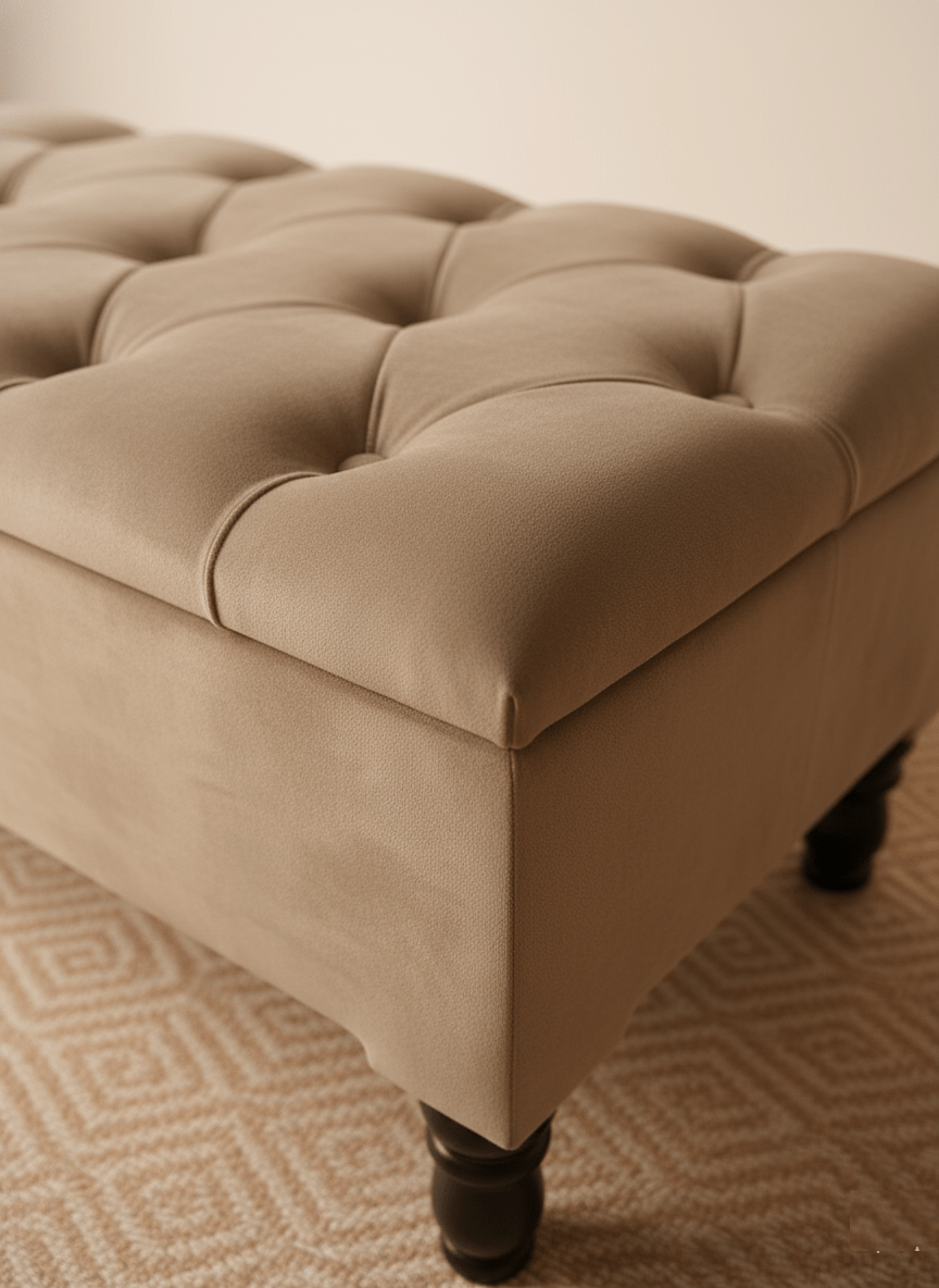 Champagne storage Coffee Table Ottoman Bench For Living Room | Ottoman Storage Bench For Bedroom - ISTOOLS