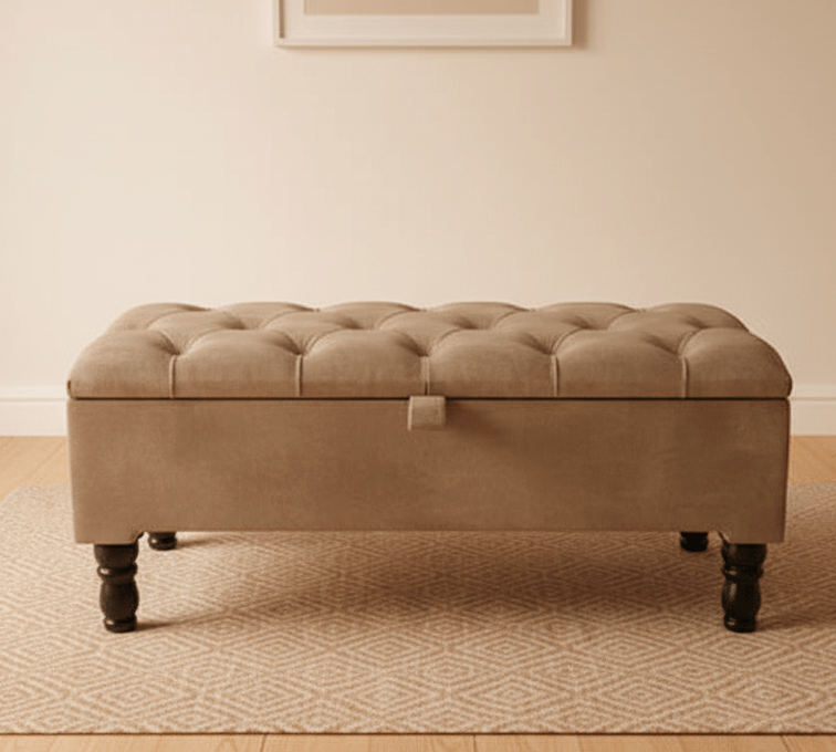 Champagne storage Coffee Table Ottoman Bench For Living Room | Ottoman Storage Bench For Bedroom - ISTOOLS