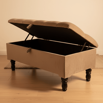 Champagne storage Coffee Table Ottoman Bench For Living Room | Ottoman Storage Bench For Bedroom - ISTOOLS