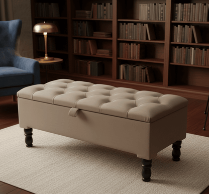 Champagne storage Coffee Table Ottoman Bench For Living Room | Ottoman Storage Bench For Bedroom - ISTOOLS