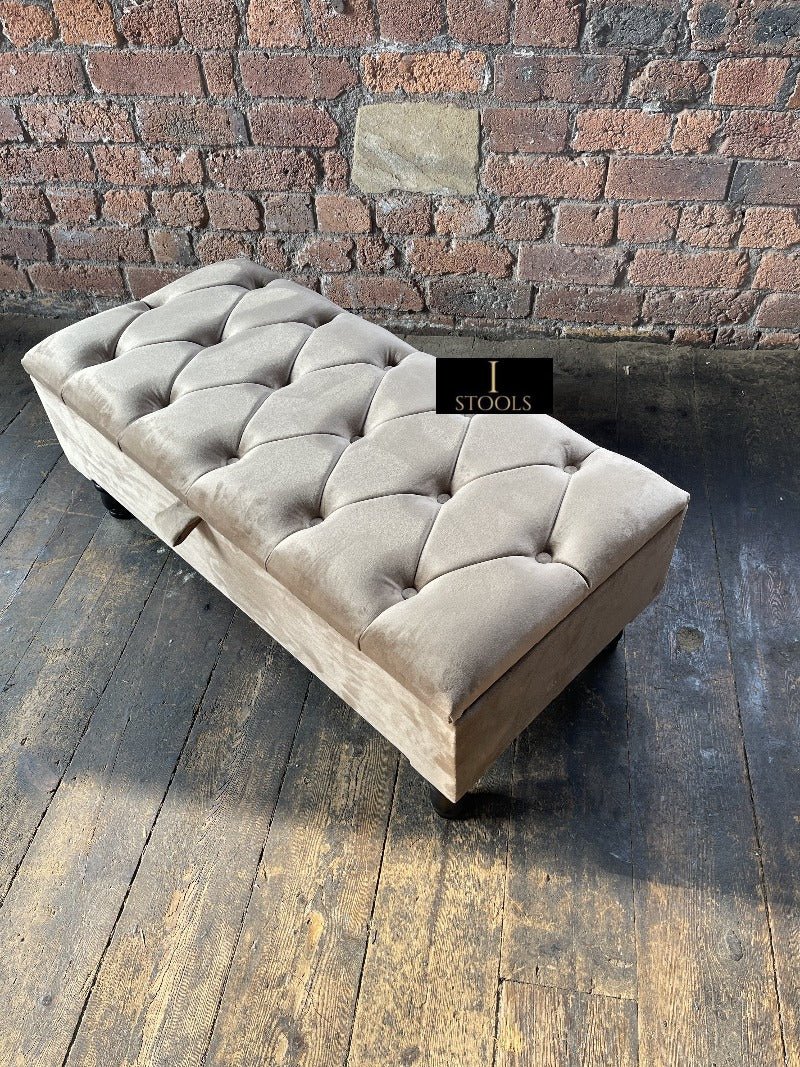 Champagne storage Coffee Table Ottoman Bench For Living Room | Ottoman Storage Bench For Bedroom - ISTOOLS