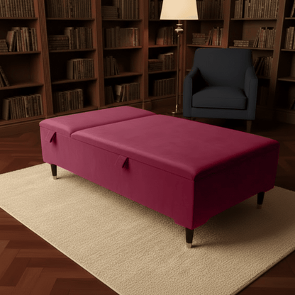 Champagne Velvet Chesterfield Ottoman Coffee Table with Storage – Handmade UK Furniture - ISTOOLS