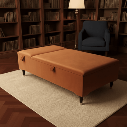 Champagne Velvet Chesterfield Ottoman Coffee Table with Storage – Handmade UK Furniture - ISTOOLS